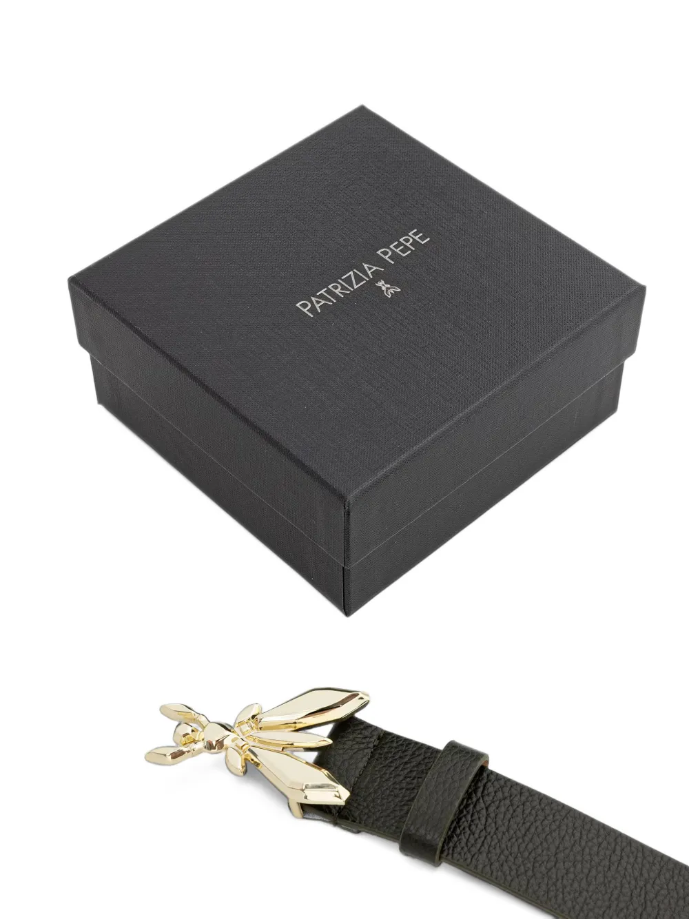 Patrizia Pepe Fly buckle leather belt Groen