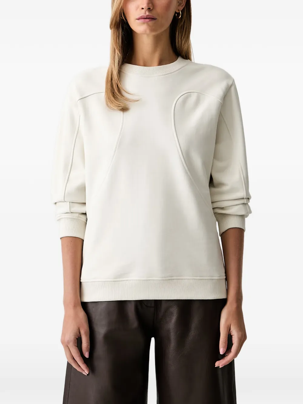 Patrizia Pepe panelled raglan-sleeve sweatshirt - Nude