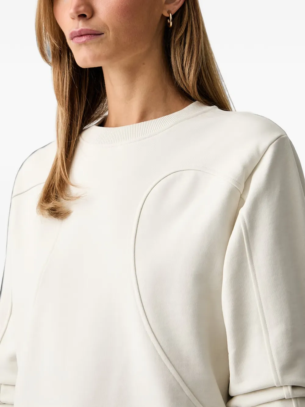 Patrizia Pepe Sweater met vlakken en raglanmouwen Beige