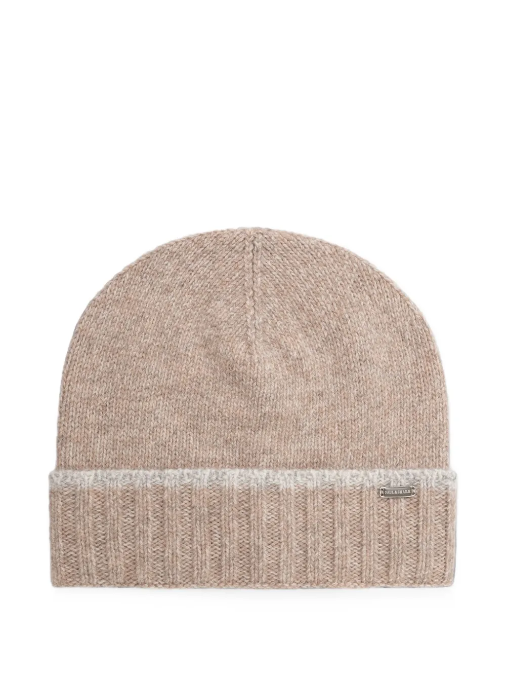 Paul & Shark ribbed-knit logo-plaque beanie hat - Toni neutri