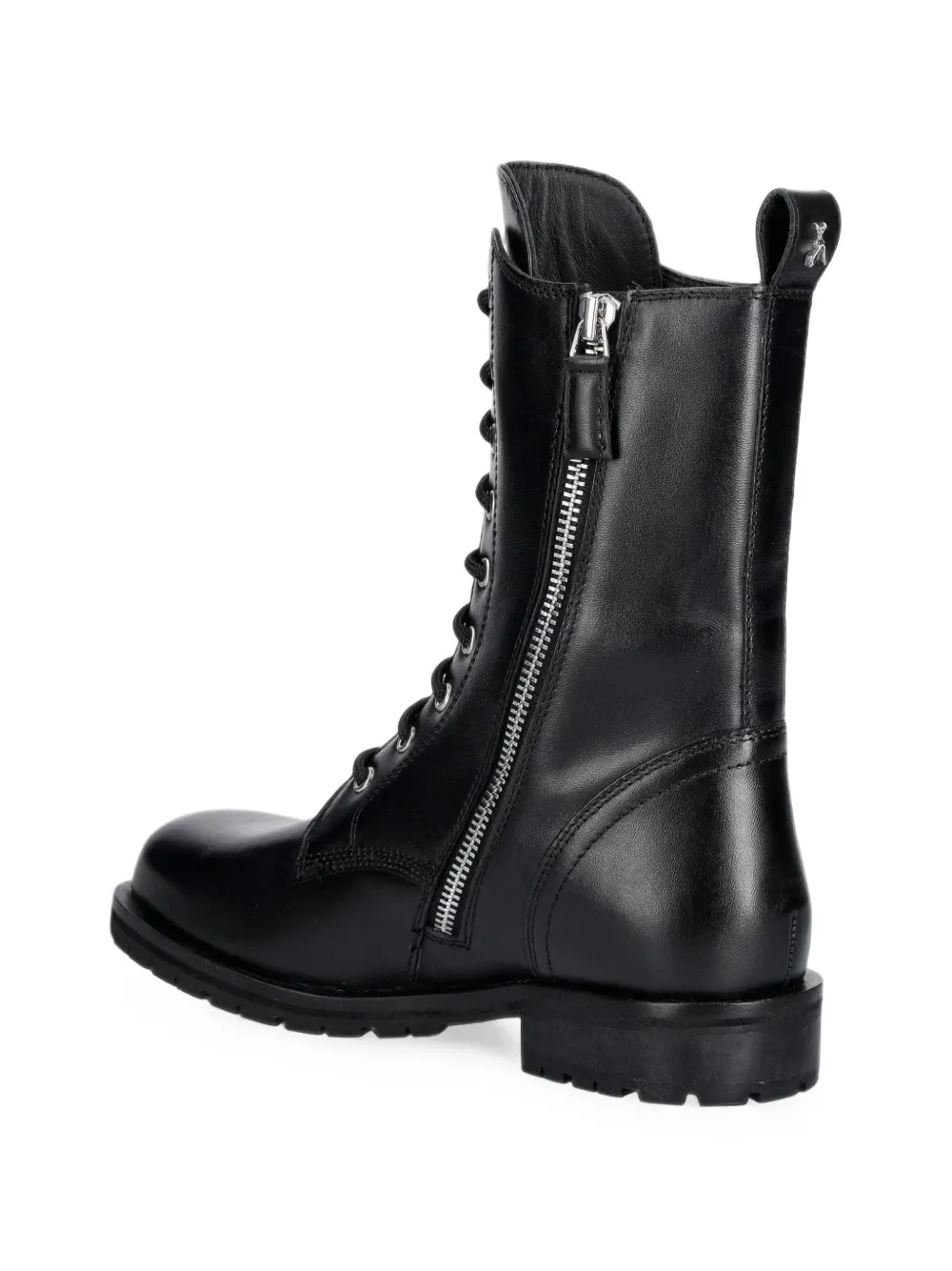 Patrizia Pepe lace-up leather boots Zwart