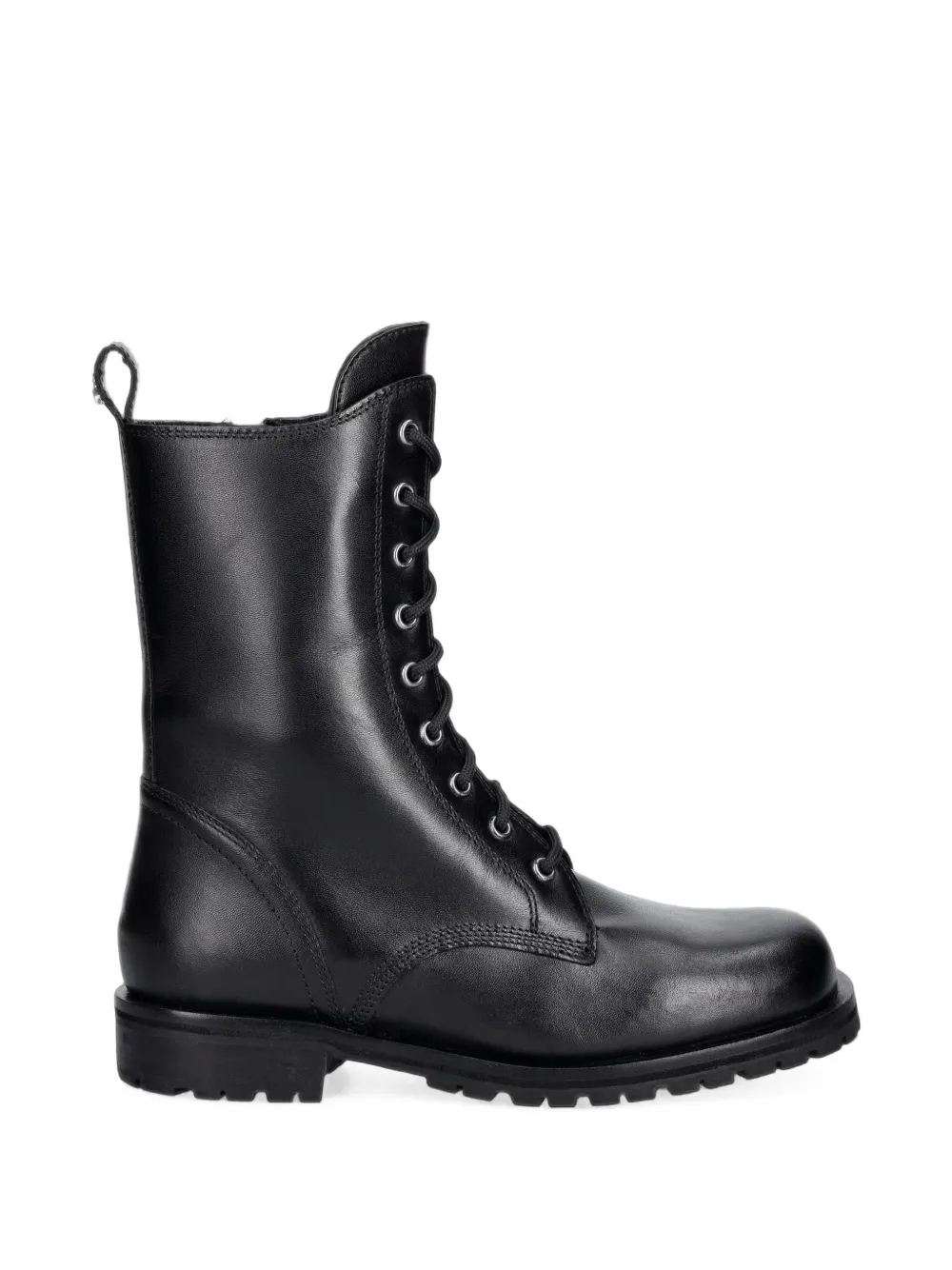 Patrizia Pepe lace-up leather boots Zwart