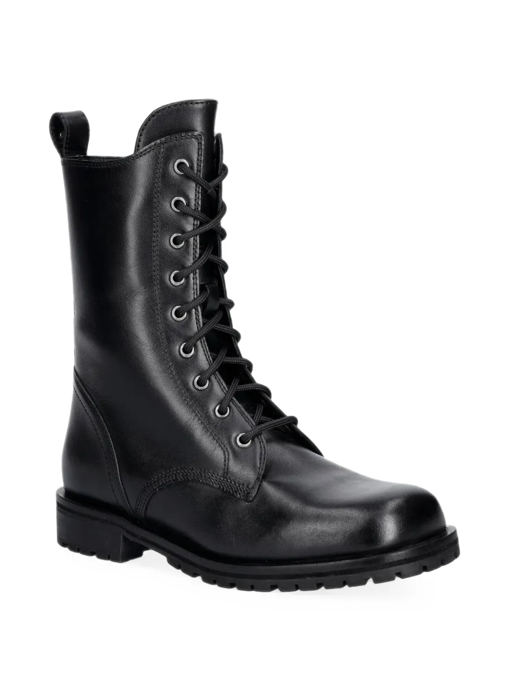 Patrizia Pepe lace-up leather boots Zwart