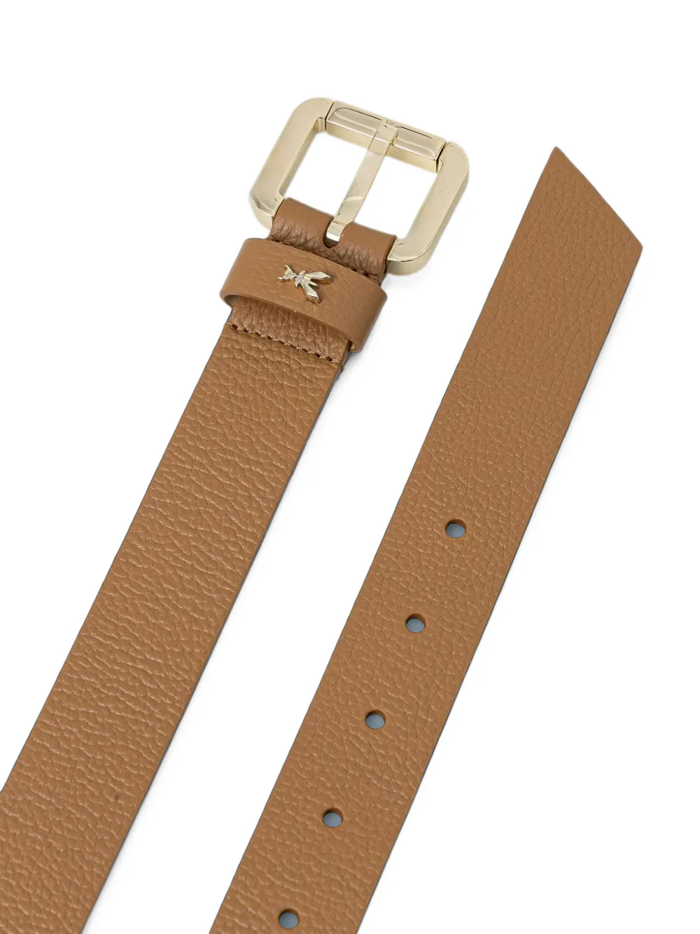 Patrizia Pepe logo-plaque pebbled-leather belt Bruin