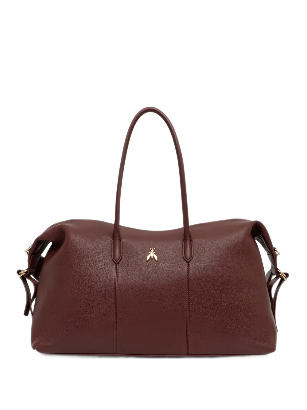 Patrizia Pepe logo-plaque leather luggage bag - Braun