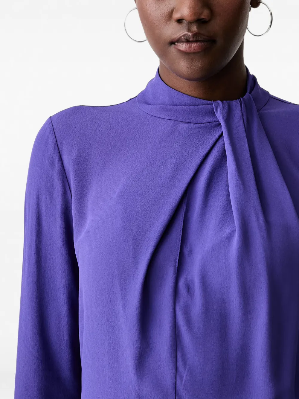 Patrizia Pepe Blouse met hoge hals Paars