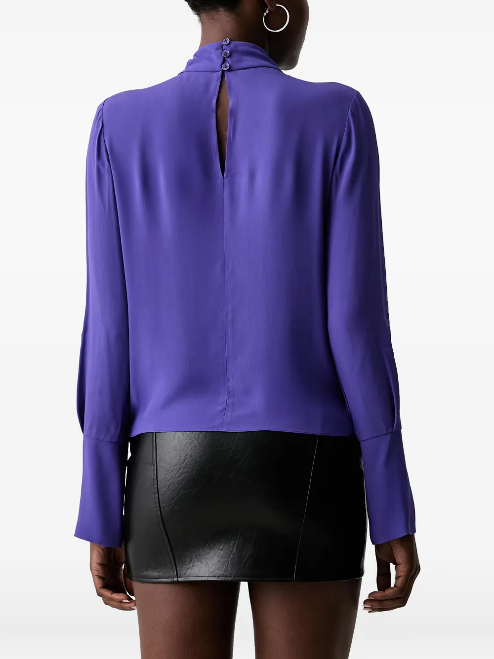 Patrizia Pepe Blouse met hoge hals Paars