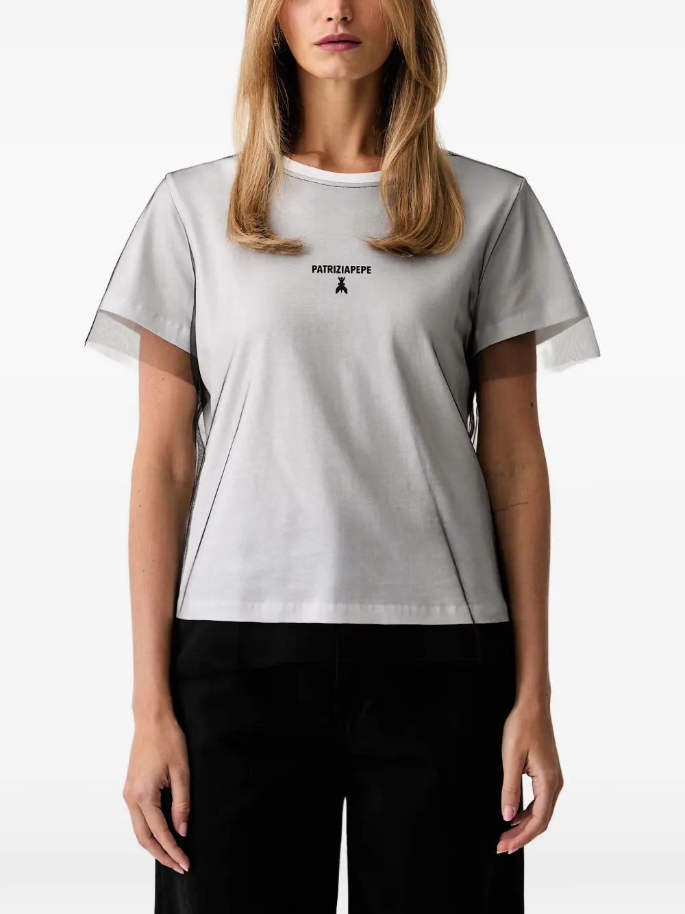 Patrizia Pepe logo-print T-shirt Grijs