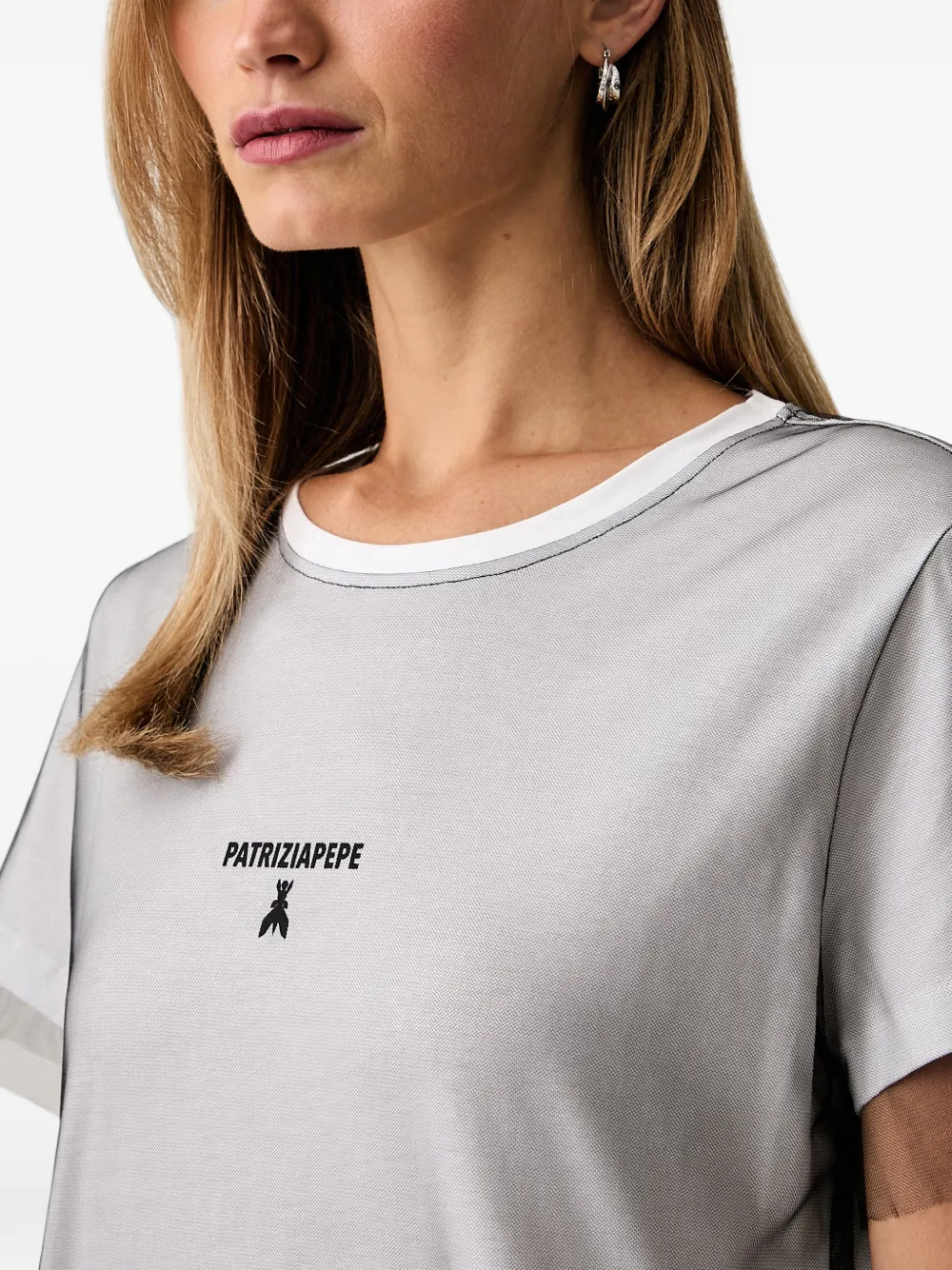 Patrizia Pepe logo-print T-shirt Grijs