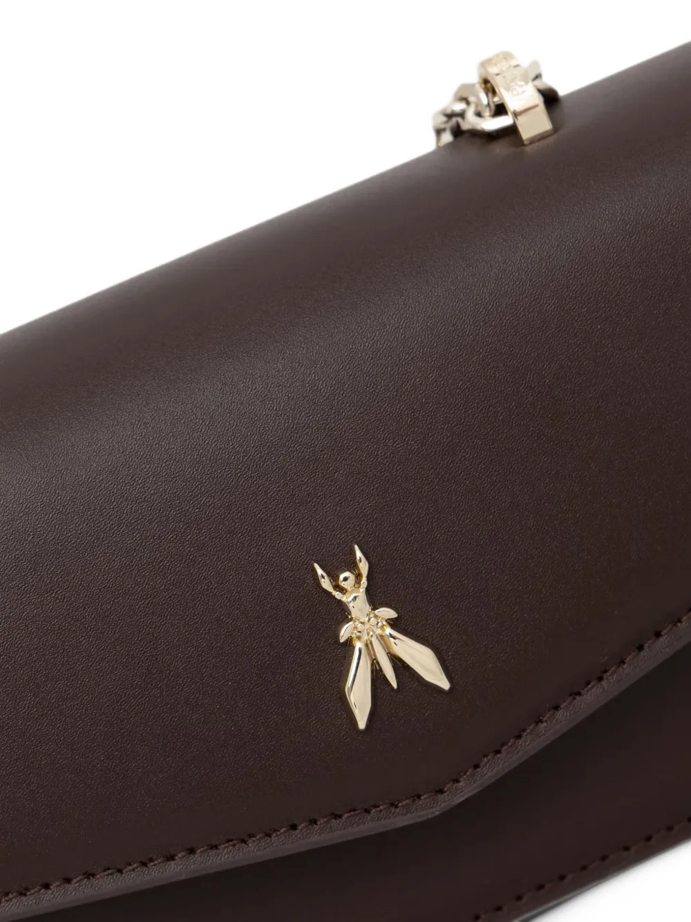 Patrizia Pepe Fly Bamby logo-plaque shoulder mini bag Bruin
