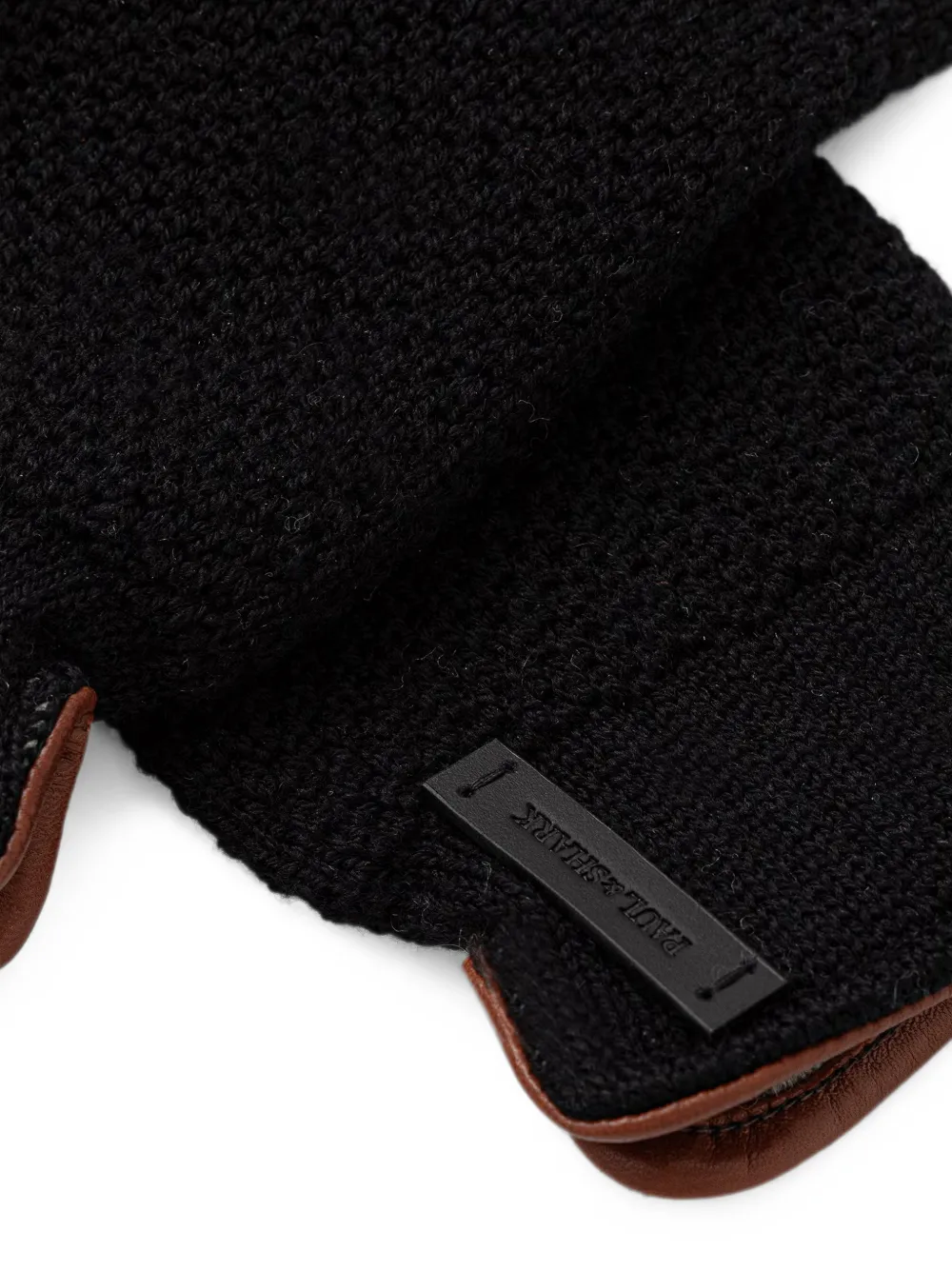 Paul & Shark Chunky gebreide handschoenen met logo-patch Zwart
