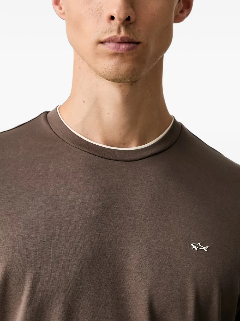 Paul & Shark logo-plaque layered-neck t-shirt Bruin