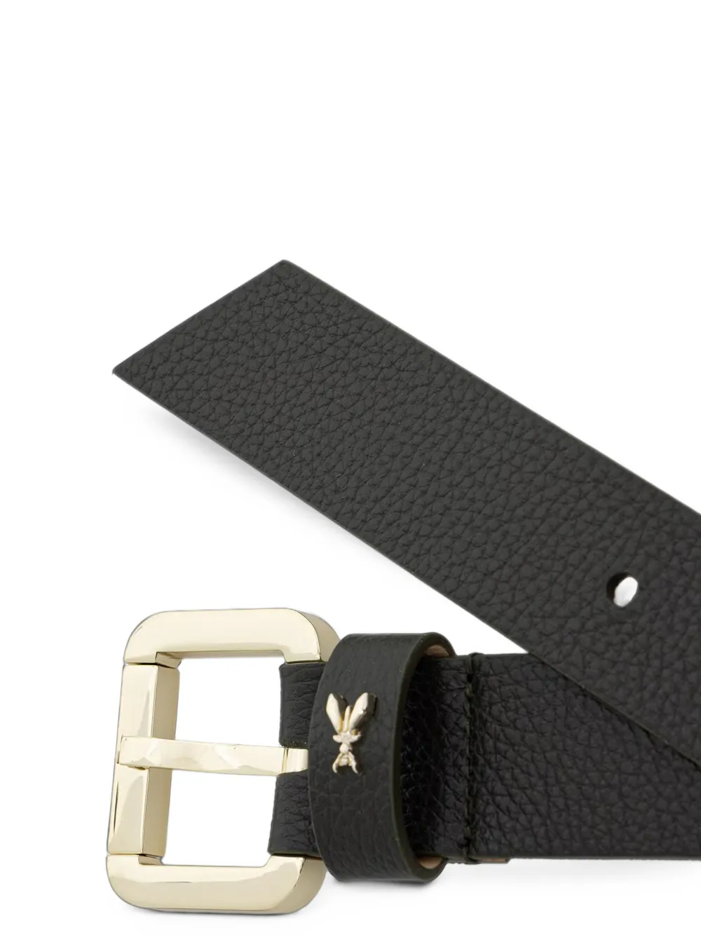 Patrizia Pepe pebbled leather belt Zwart