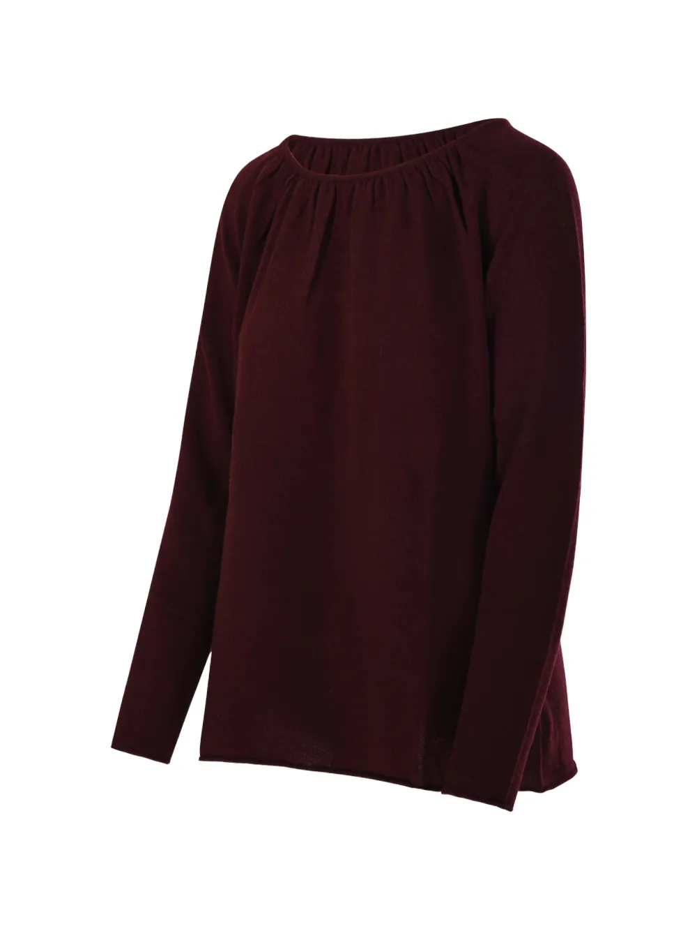 Allude Fijngebreide top met gesmockte hals Rood