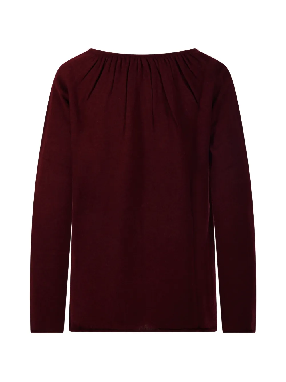 Allude Fijngebreide top met gesmockte hals Rood