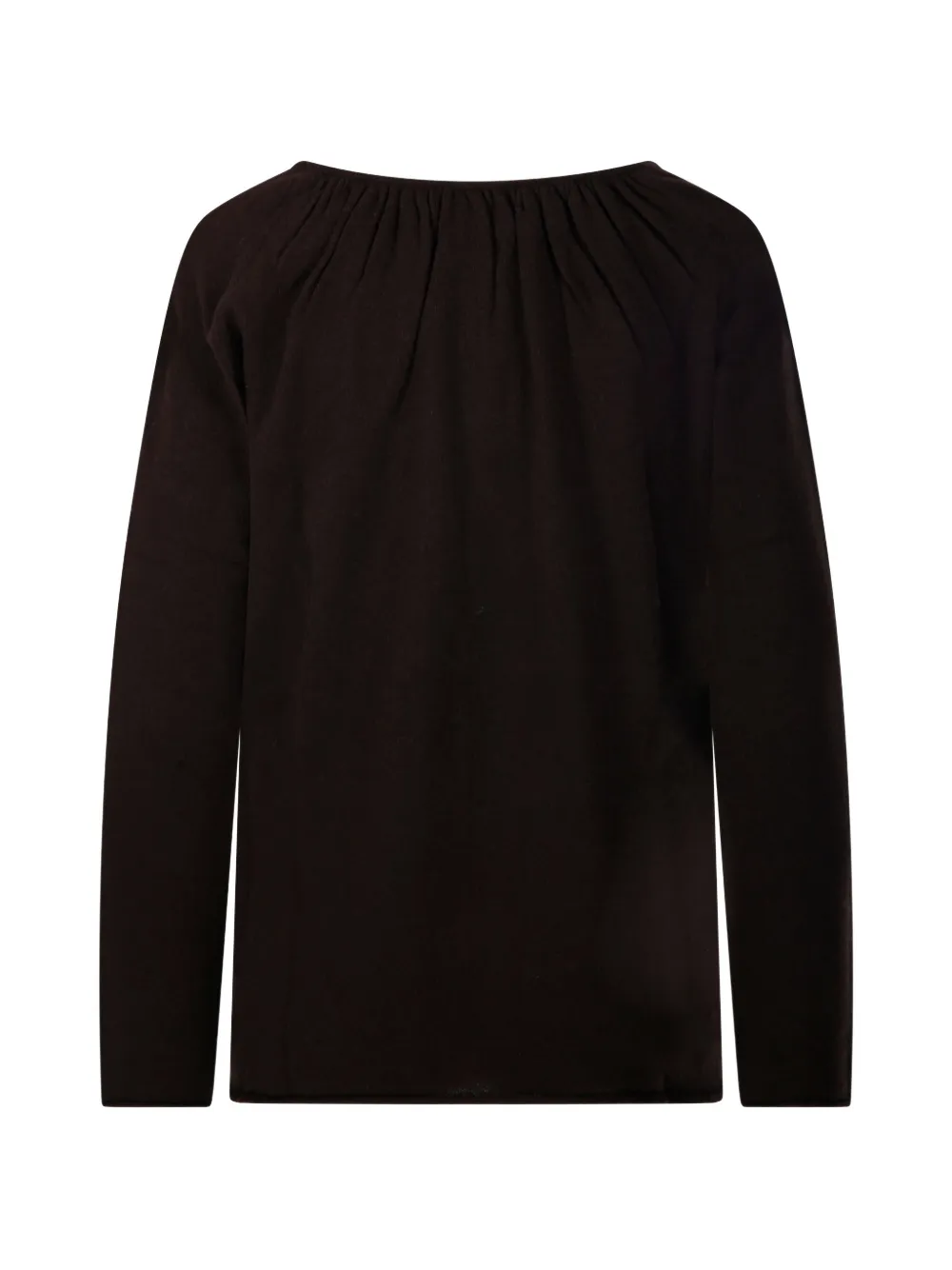 Allude Fijngebreide top met gesmockte hals Bruin