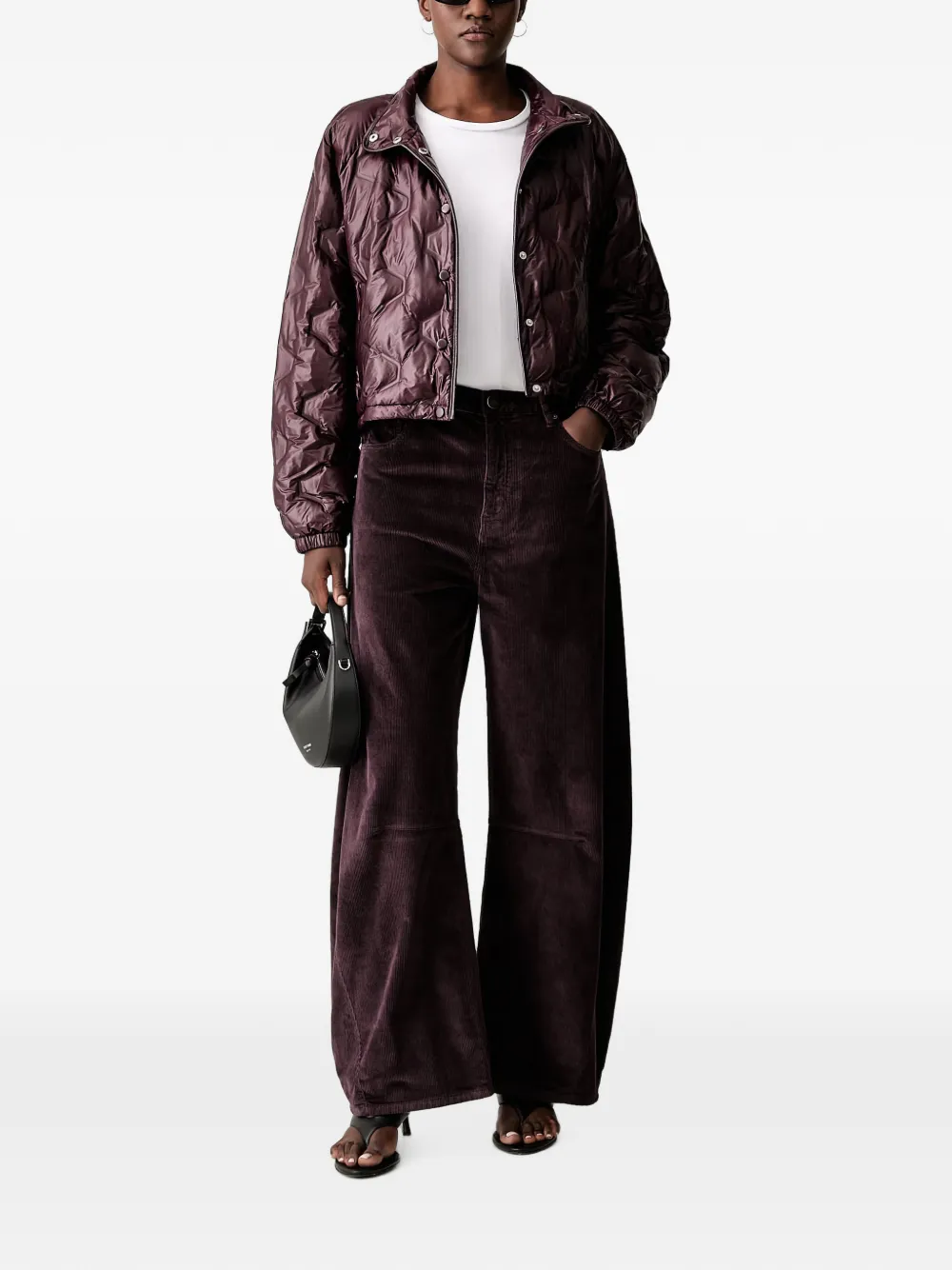 PINKO quilted zip-up jacket Paars