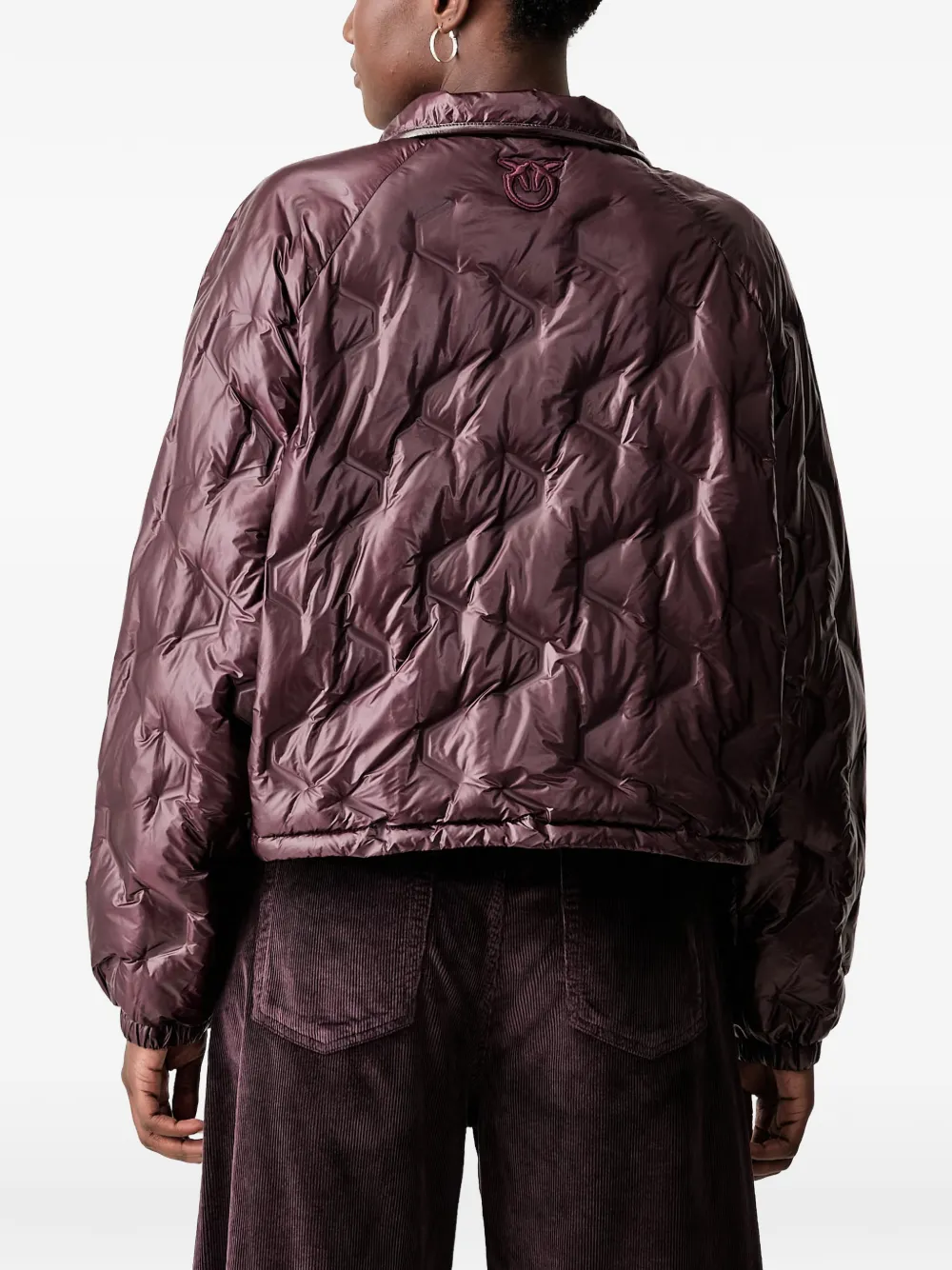 PINKO quilted zip-up jacket Paars