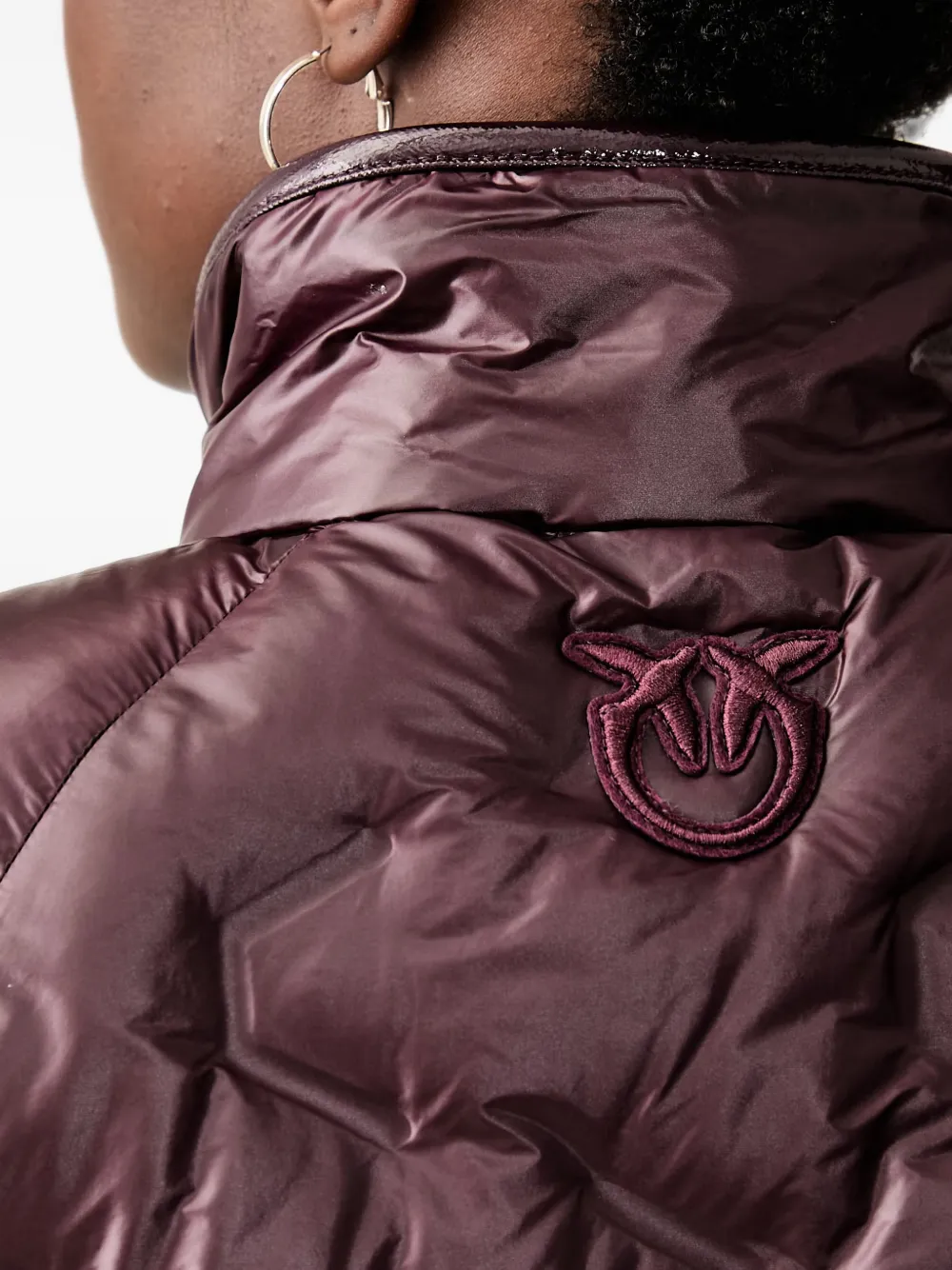 PINKO quilted zip-up jacket Paars