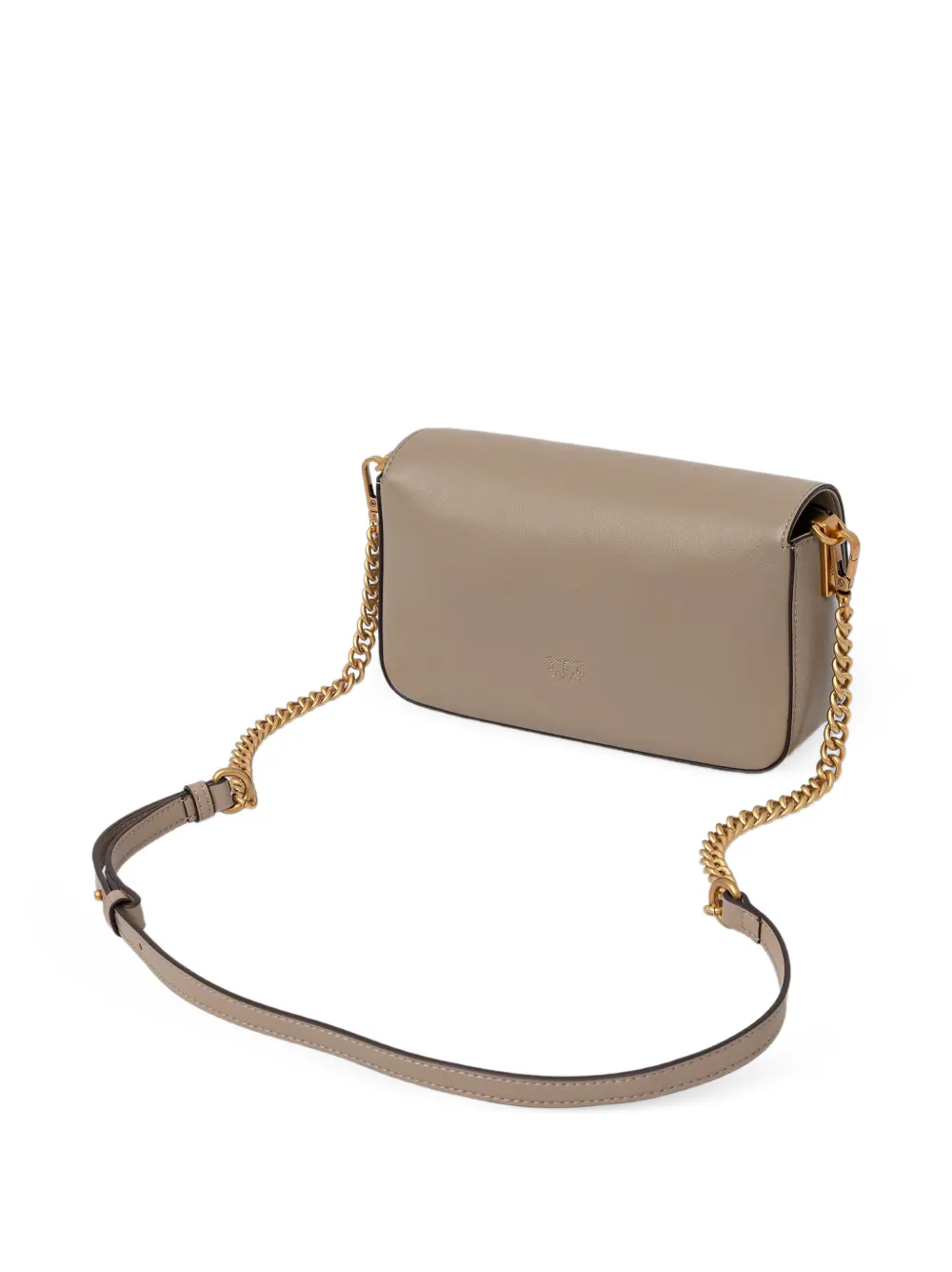 PINKO Love Birds leren crossbodytas met hardware Grijs