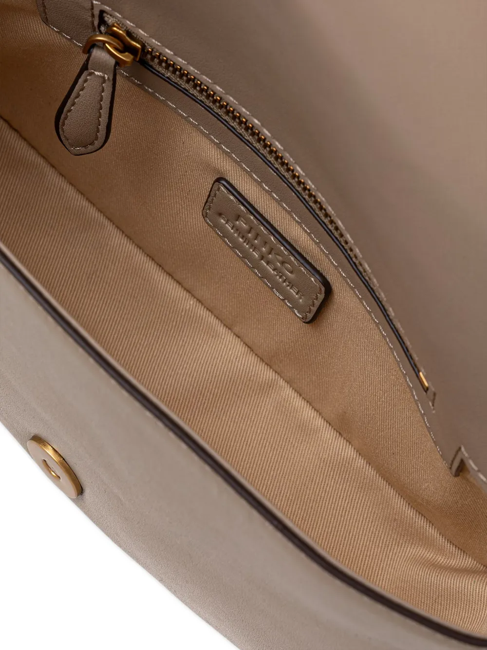 PINKO Love Birds leren crossbodytas met hardware Grijs
