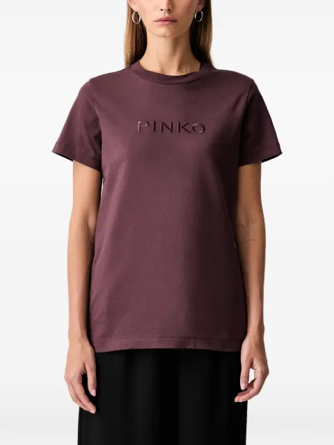 PINKO embroidered-logo cotton T-shirt