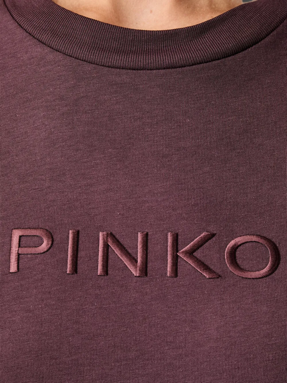 PINKO Katoenen T-shirt met geborduurd logo Rood