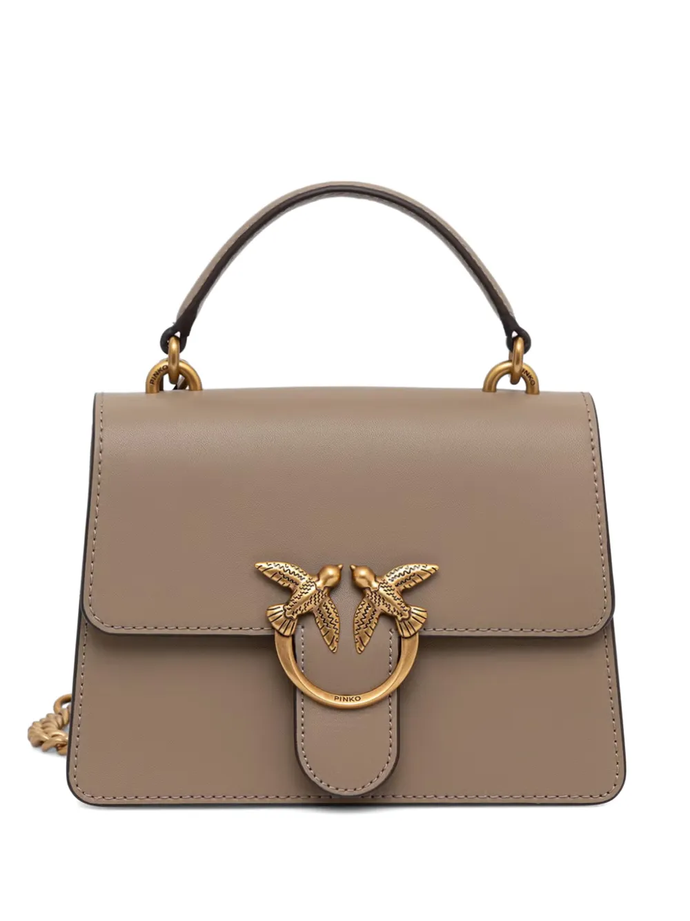 PINKO mini Love leather handbag - Toni neutri