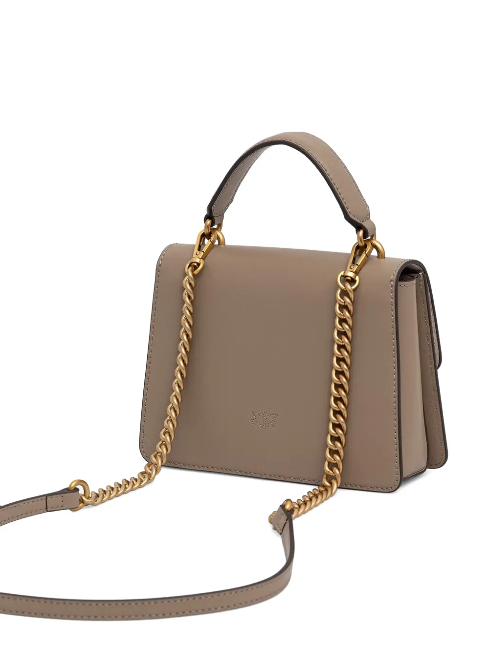 PINKO Love leren mini-handtas Beige