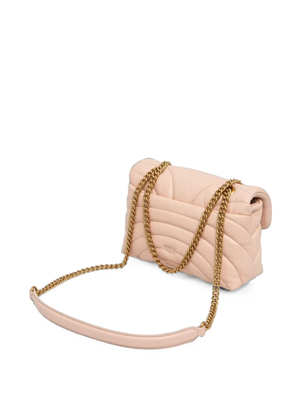 PINKO Kleine Love gewatteerde leren crossbodytas Roze