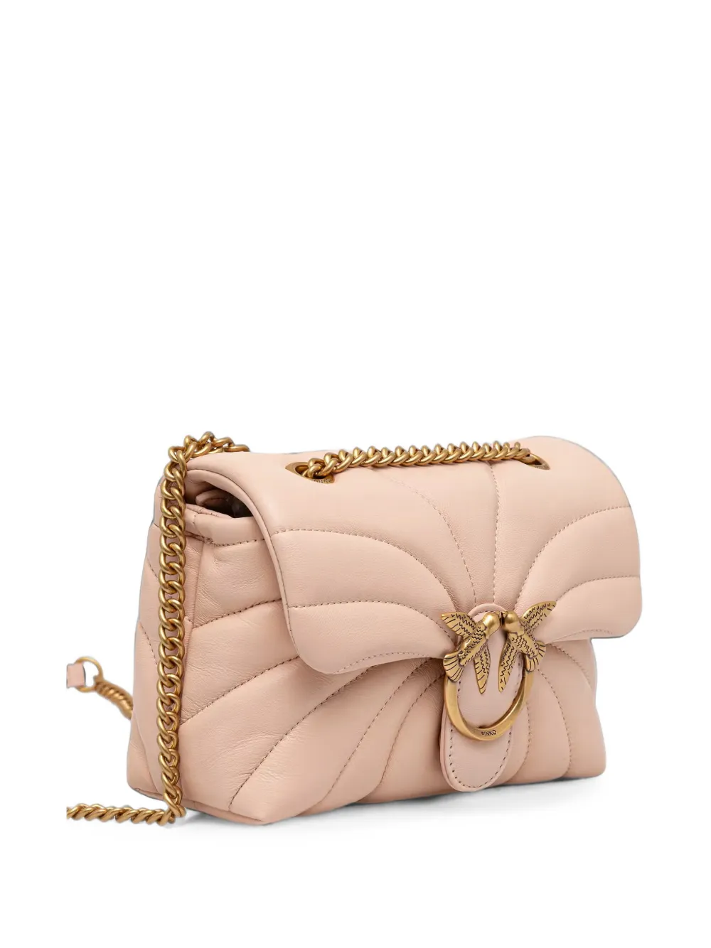 PINKO Kleine Love gewatteerde leren crossbodytas Roze