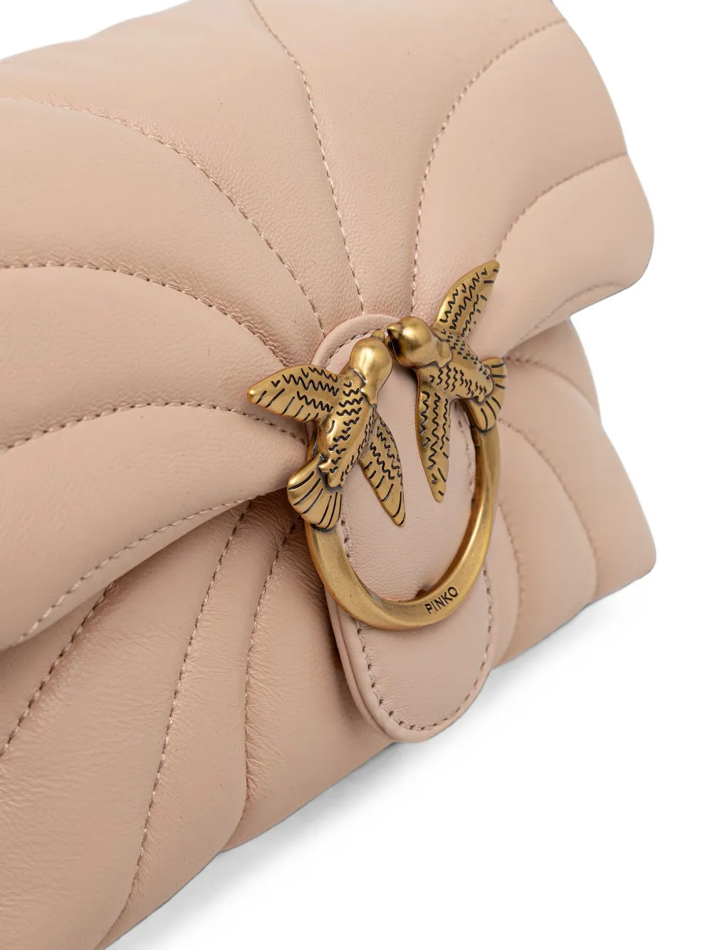 PINKO Kleine Love gewatteerde leren crossbodytas Roze
