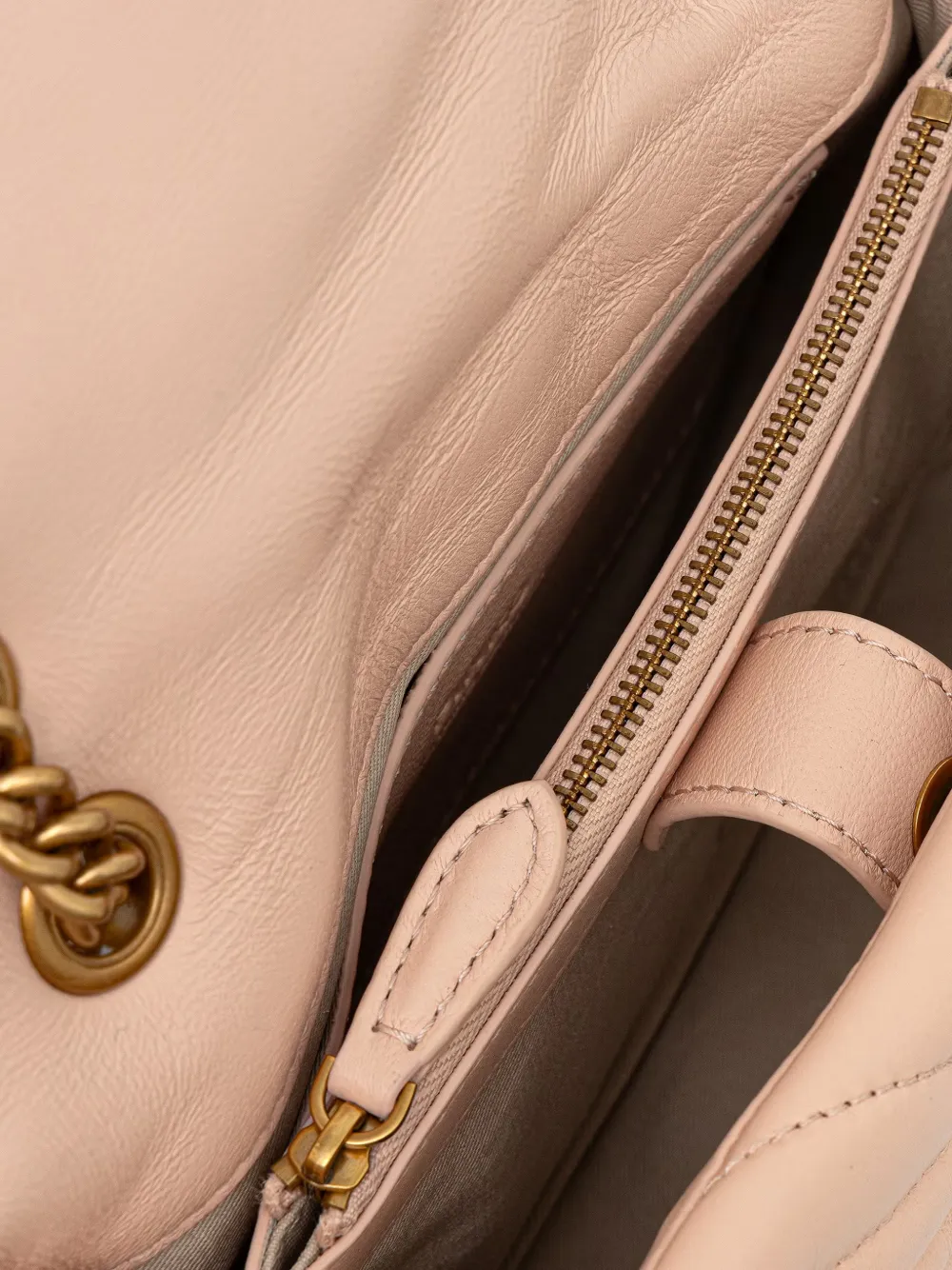 PINKO Kleine Love gewatteerde leren crossbodytas Roze
