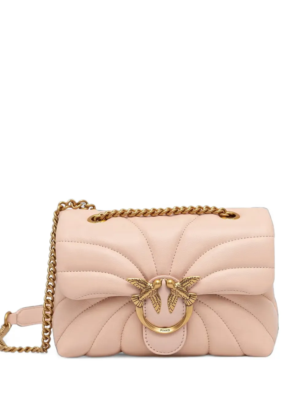 PINKO mini Love quilted leather crossbody bag - Rosa