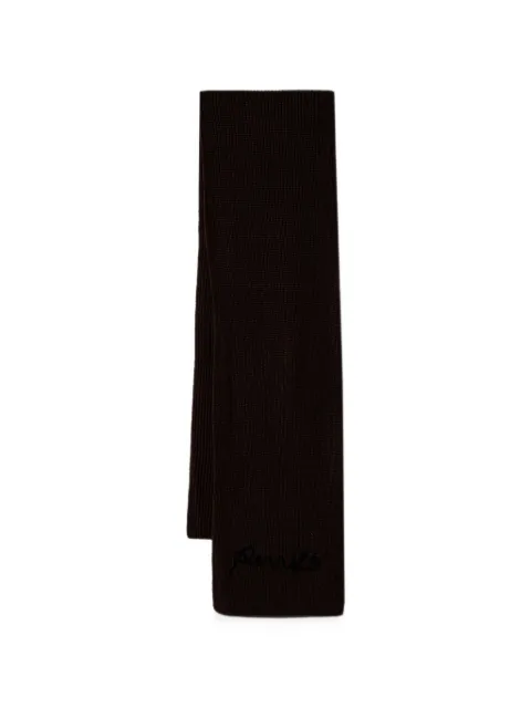 PINKO logo-embroidered knitted scarf