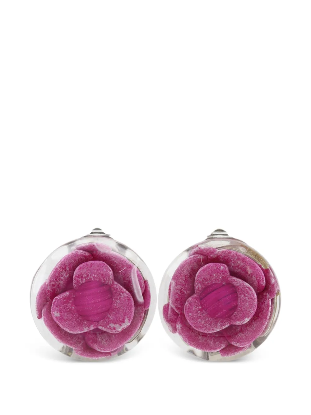 CHANEL Pre-Owned 2000 CC Resin Camellia Clip On Earrings costume earrings - Rosa