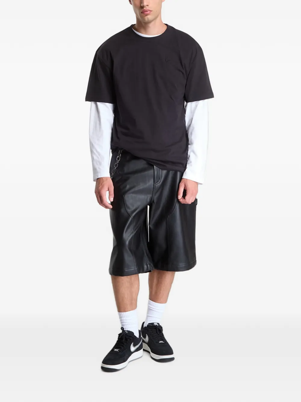 karl kani T-shirt met geborduurd logo Zwart