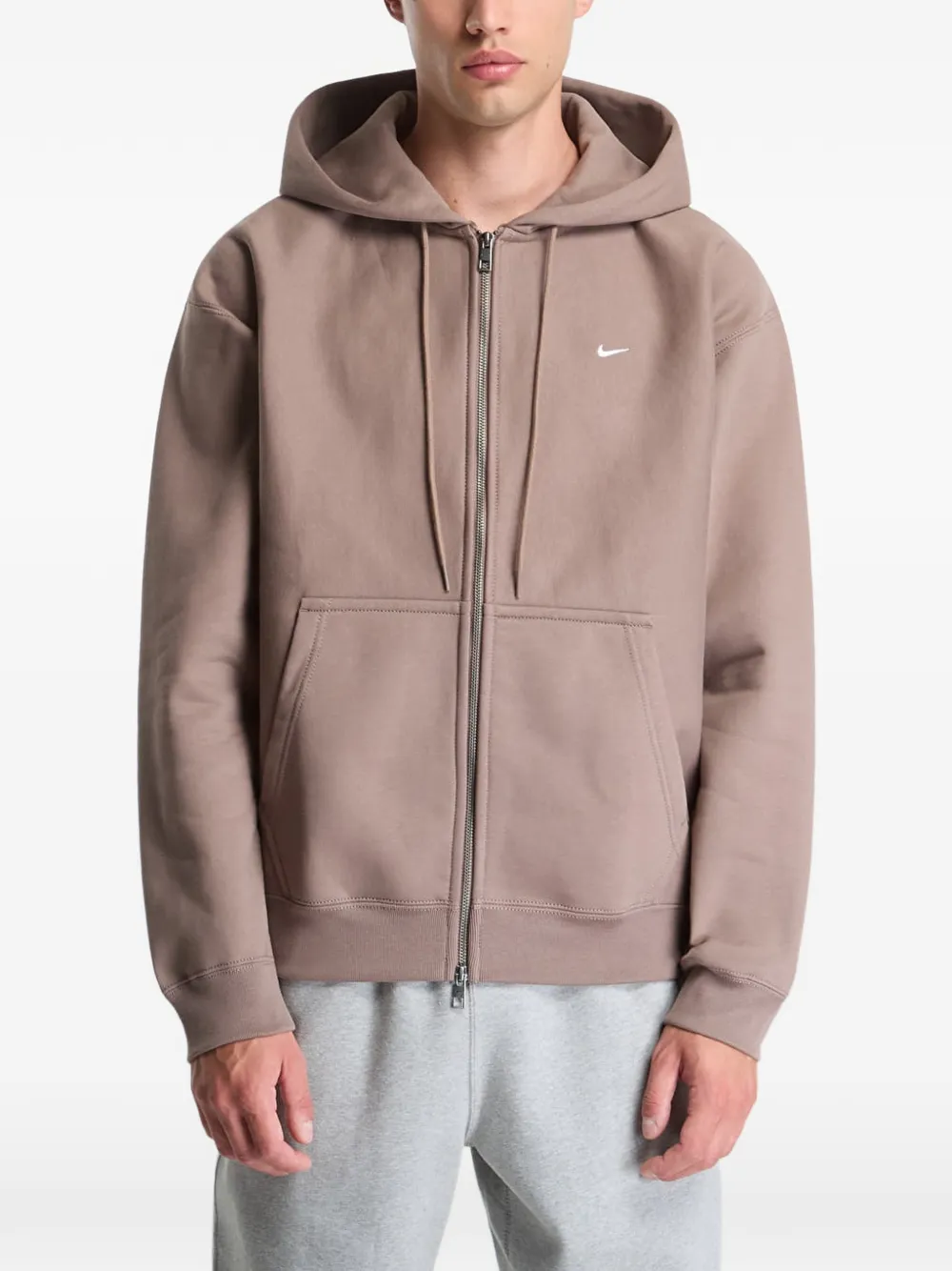Nike Solo Swoosh zip-up hoodie - Marrone