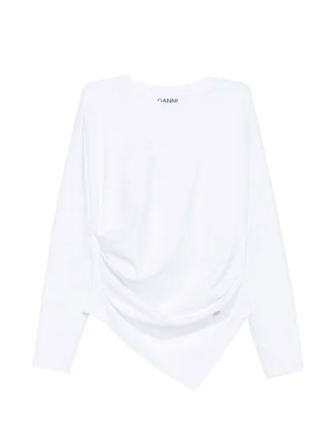 GANNI top con cuello redondo