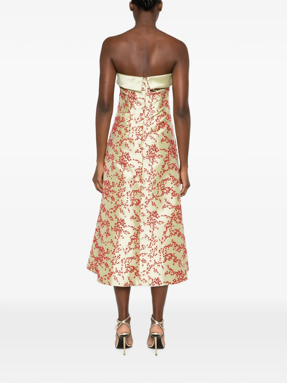 Alberta Ferretti Midi-jurk met bloemenprint Groen