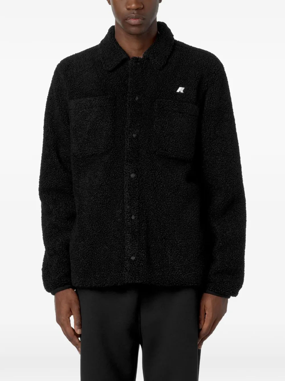 K-Way Cameron sherpa-fleece overhemd met knoopsluiting Zwart
