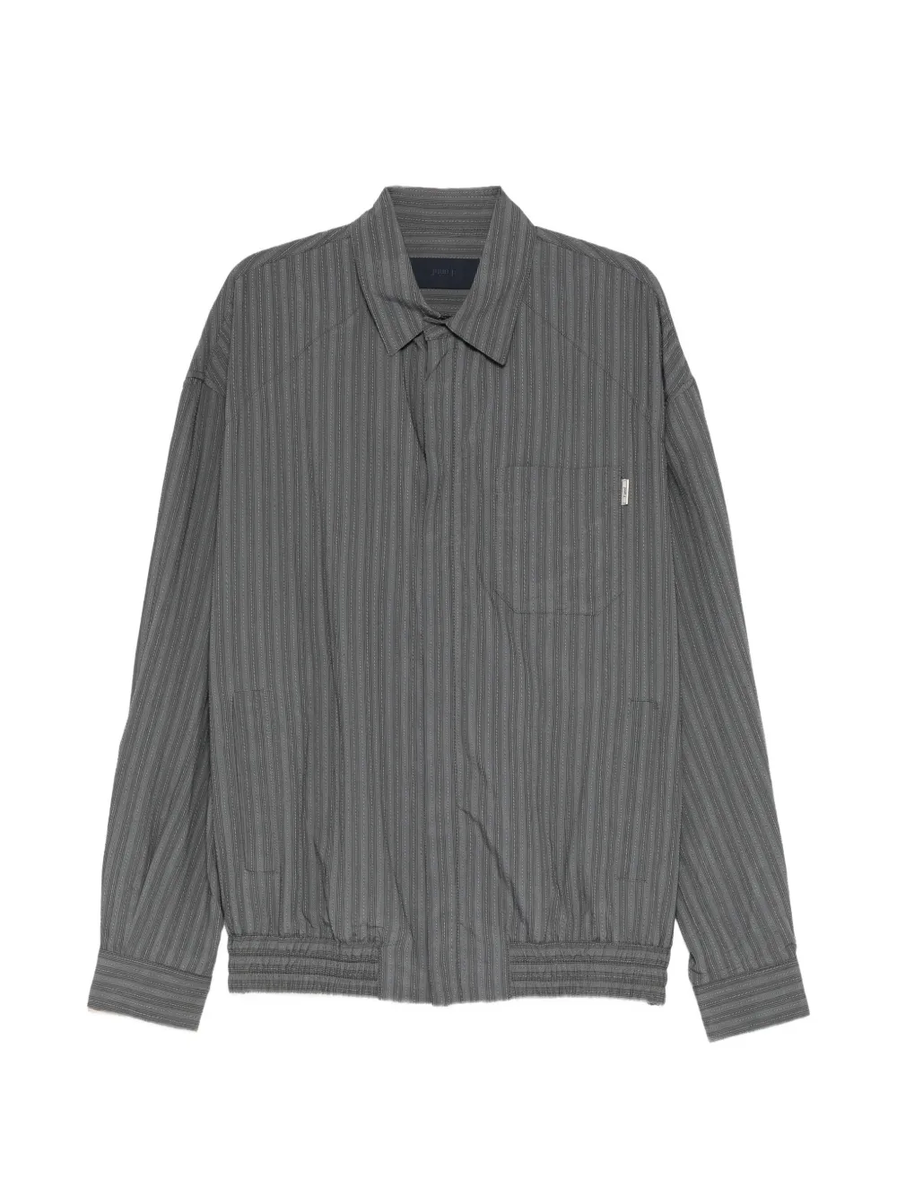 Juun.J vertical-stripe shirt jacket - Grau