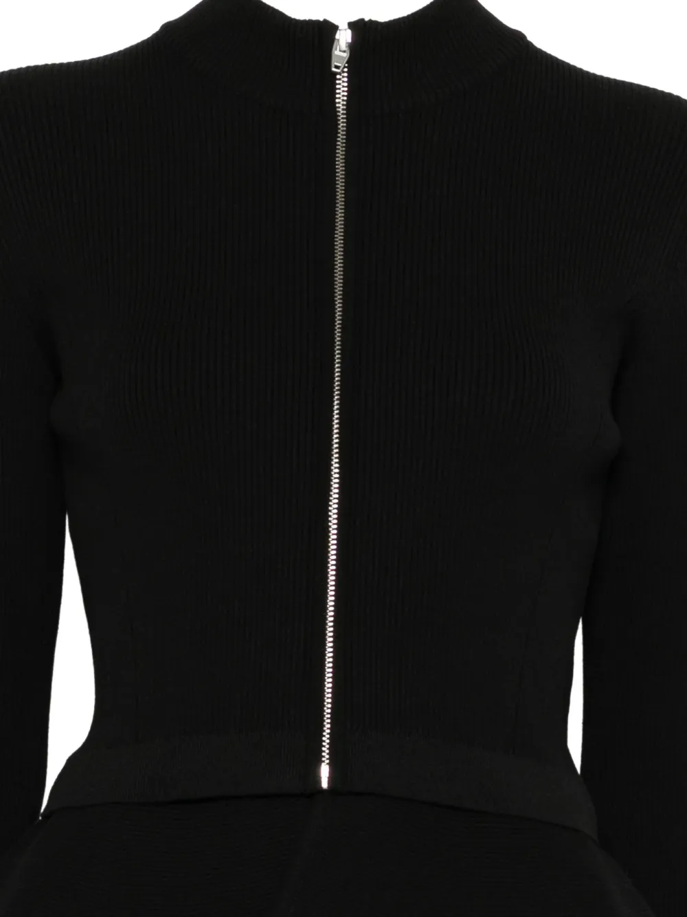 Juun.J Geribbeld vest met peplum-design Zwart