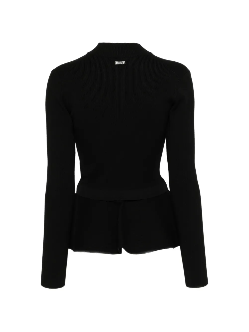 Juun.J Geribbeld vest met peplum-design Zwart