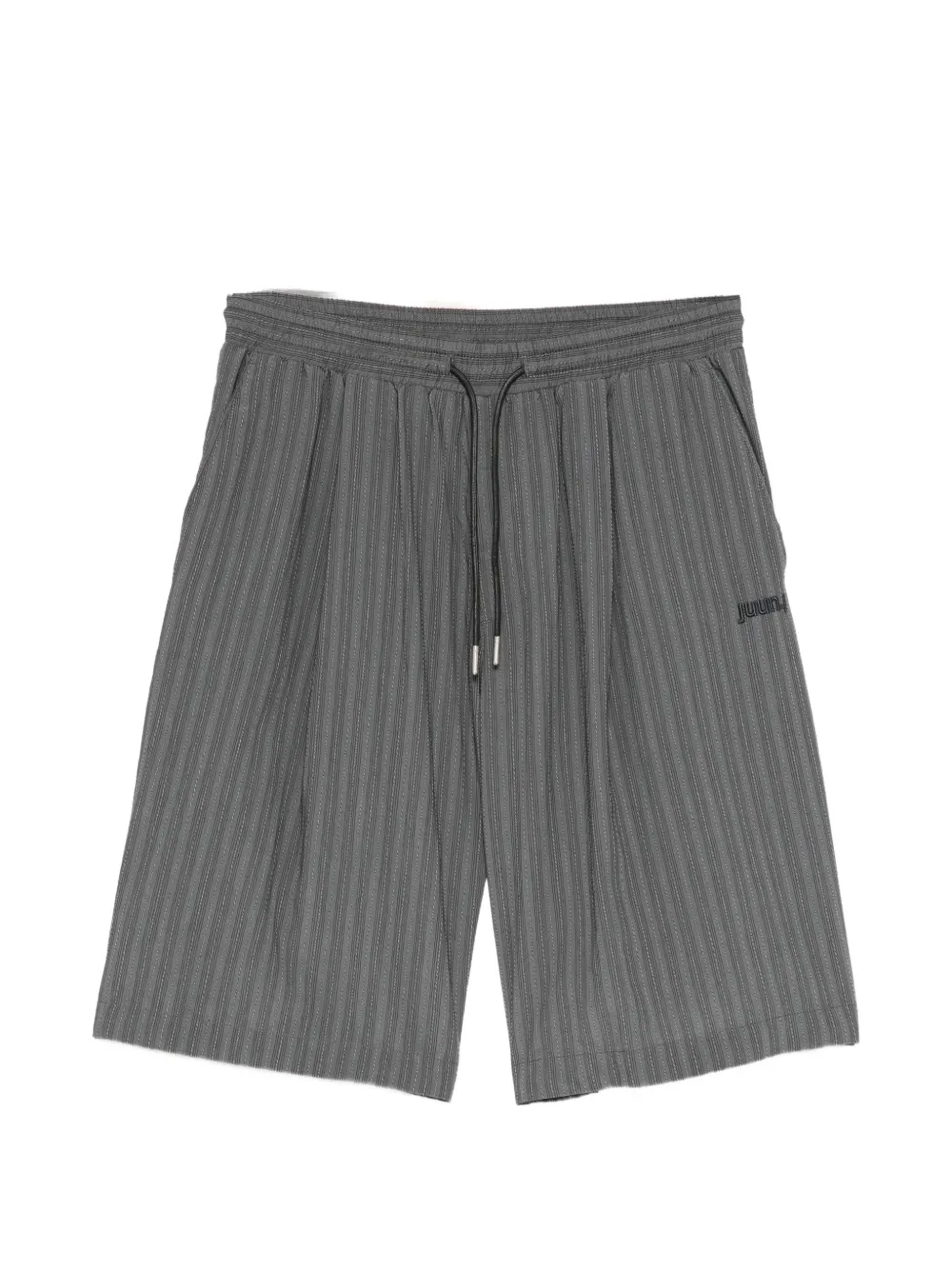 Juun.J pinstripe-print drawstring shorts - Grigio