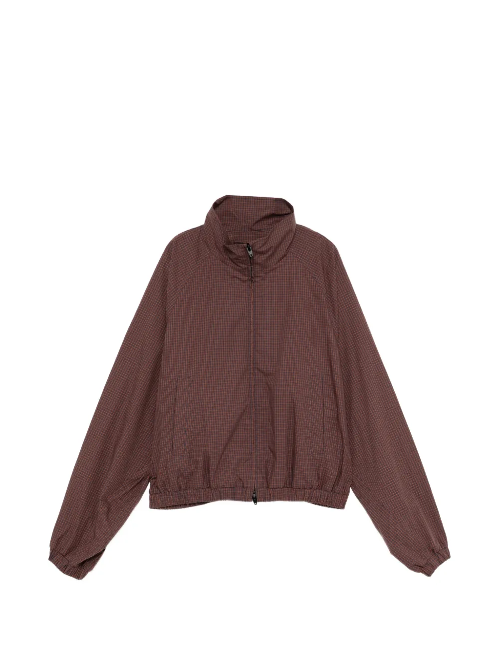 Juunj Check-pattern Raglan-sleeve Jacket In Braun