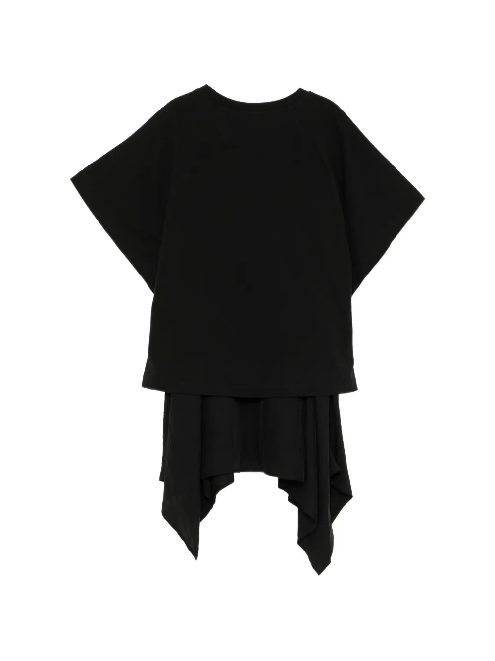 Juun.J layered asymmetric T-shirt Zwart