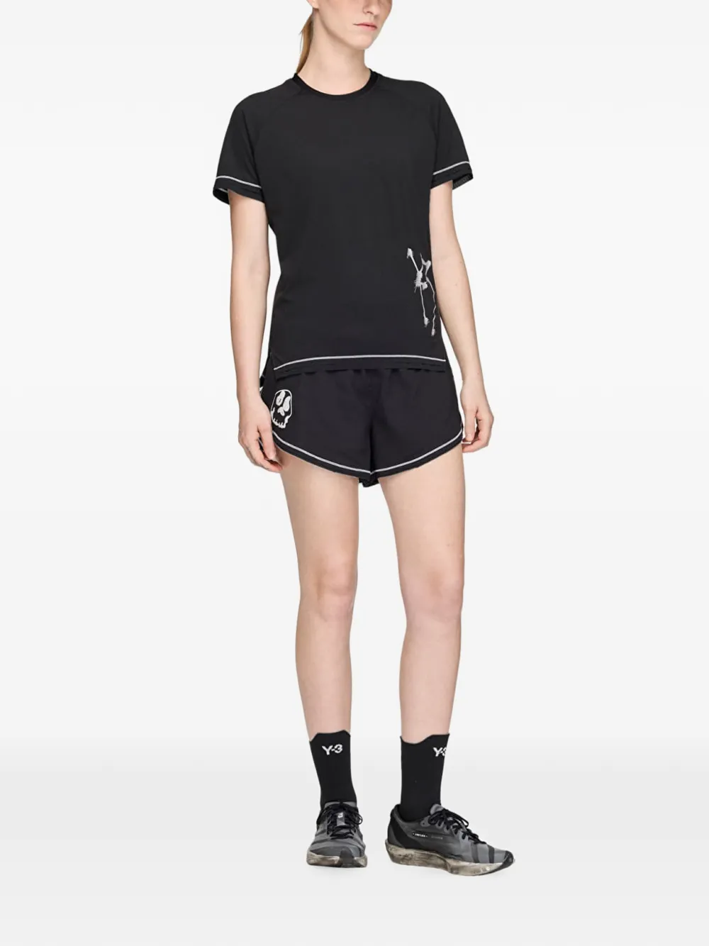 Y-3 Chito T-shirt met korte mouwen en grafische print Zwart