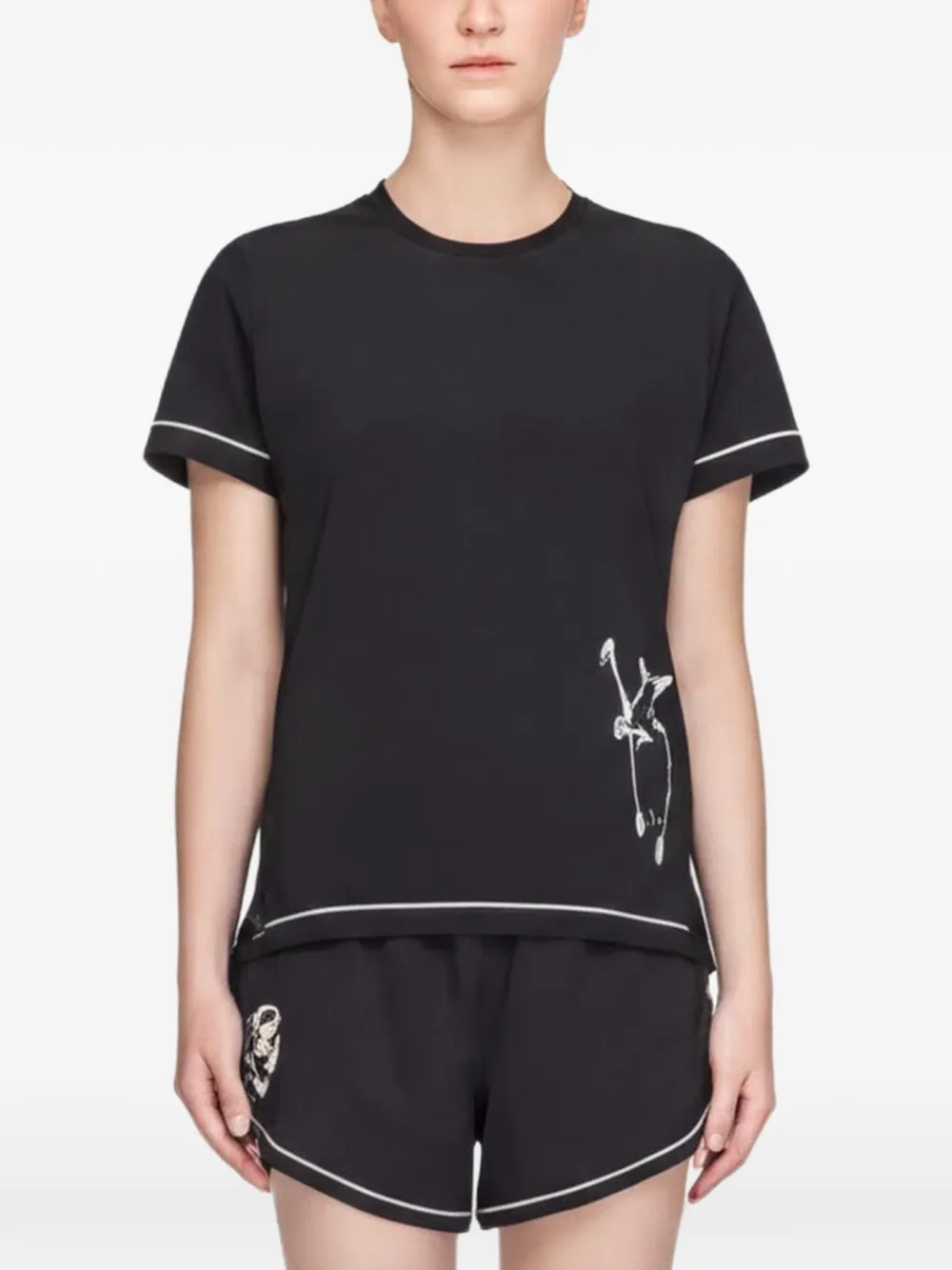 Y-3 Chito graphic running short sleeve T-shirt - Schwarz