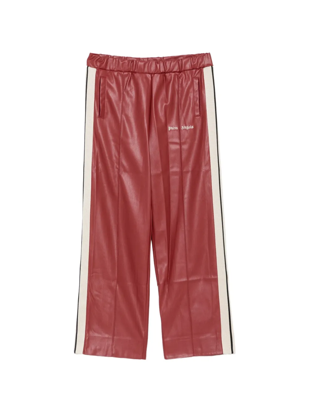 Palm Angels Kids logo-print side-stripe trousers - Rosso